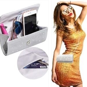 5 for $25!  Sparkly Silver Clutch - Shoulder Bag!